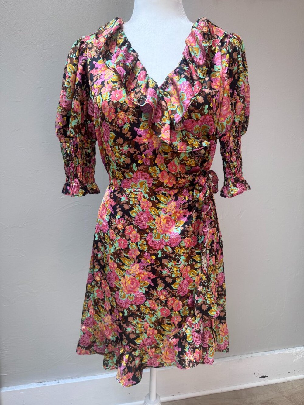 NWT Topshop Floral Wrap Dress US size 8